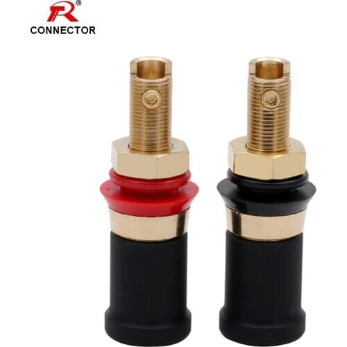 1Pair R Connector Brass Gold Plated Horn terminal Speaker terminal Audio amplifier socket HIFI part