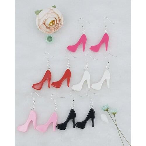1Pair Personality High Heels Earrings Flatback Resin Fishon Multicolor Shoes Drop Earring For Kids Gifts Woman Jewelry
