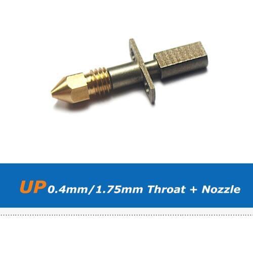 1pc 3D Printer Parts 0.4mm 1.75mm Filament Brass Nozzle + Stainless Steel Heat Break Throat For UP 3D Printers Hotend
