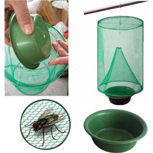 1Pc Reusable Hanging Fly Trap Cage Foldable Fly Catcher Fly Killer Cage For Pest Control Exterminator Cage Home Gardening Tools