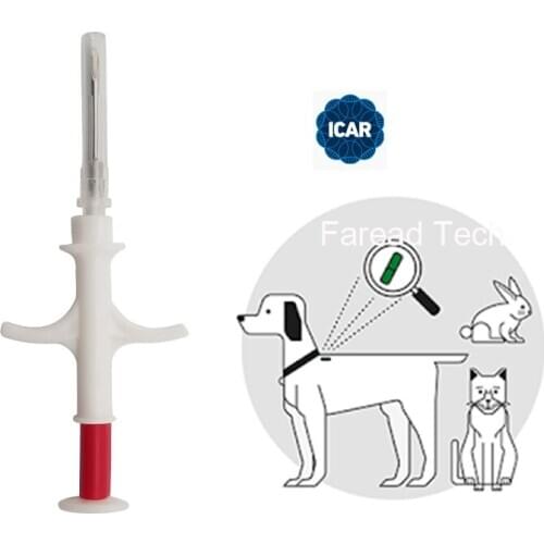 10pcs/lot) 1.4x8mm/2.12x12mm rfid animal pet microchip with injector Implantable 134.2Khz rfid glass chip for dog