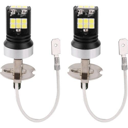 2PCS Universal DC 12V~24V Super Bright 15W IP67 waterproof Car LED Fog Light Lamp Daytime Running Light Bulbs 7000-7600K for H3
