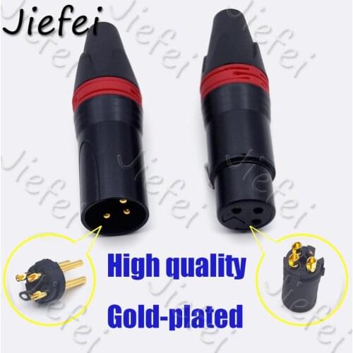 20Set high quality Gold plated XLR 3Pin Audio Cable Connector Black Male + Female MIC Plug Microphone Cable Connect XLR Adapter