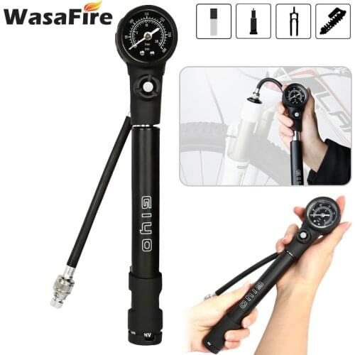 300psi High-pressure Bike Air Shock Pump Bicycle Fork Rear Suspension Tire Air Inflator Portable Presta Schrader MTB Pump