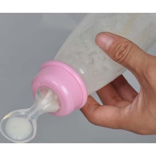 240ml Safety PP Baby Bottle With Spoon Food Supplement Rice Cereal Bottles Squeeze Spoon Milk Feeding Bottle Cup