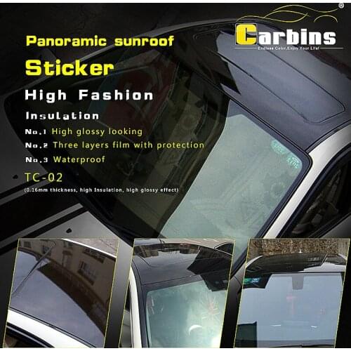 Carbins 0.16mm thick roof vinyl sticker for car wrap, high gloss black top quality