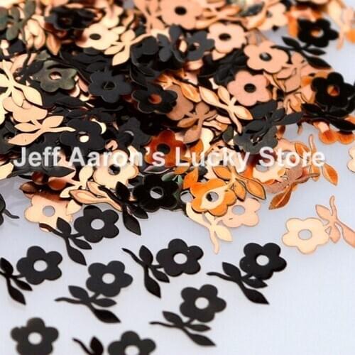 Black metal nail foil decals slice for 3d nail art decorations tools beauty flower design