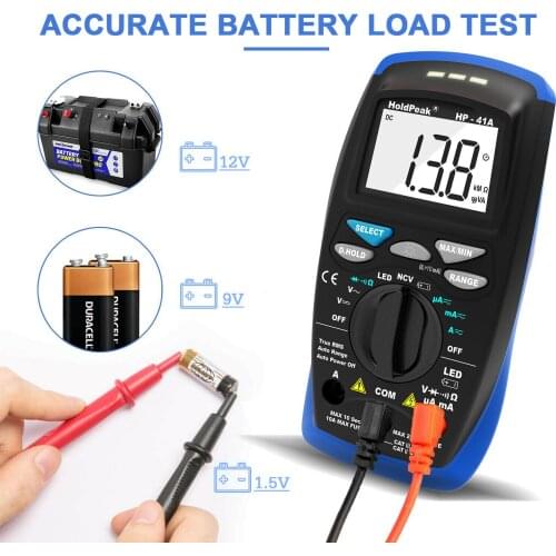 Holdpeak HP-41A Digital Multimeter Ohm Resistance Meter True RMS Current AC DC NCV Professional Multimetro Tester wholesale