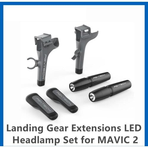 PGYTECH Mavic 2 Landing Gear Extensions LED Headlamp Set Drone Accessories for DJI Mavic 2 with High Intensity Rotatable Lamp