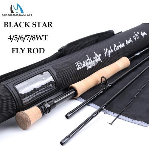 Maximumcatch 4-8WT Fast Action Fly Fishing Rod 30T+40T SK Carbon 9FT 4sec Fly Rod with Cordura Tube
