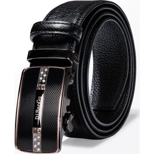 130cm Famous Brand Belt Men Top Quality Genuine Luxury Leather Belt For Men Black Strap Male Metal Automatic Buckle Barry.Wang