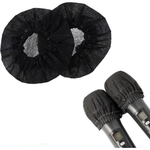 50Pairs Disposable Microphone Covers Non-woven Dust-proof Odorless Handheld Stage Microphone Covers For KTV News Interview