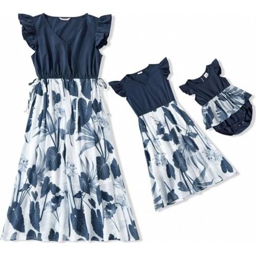 Mother And Daughter Baby Girl Sleeveless Dress Mommy And Me Clothing Family Look Outfit Fashion Printed Clothes