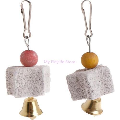Parrot Mineral Stone Toy Mouth Teeth Grinding Star Shape Cleaning Hanging Cage Molar Toys Bird Hamster Small Pets Supplies C42