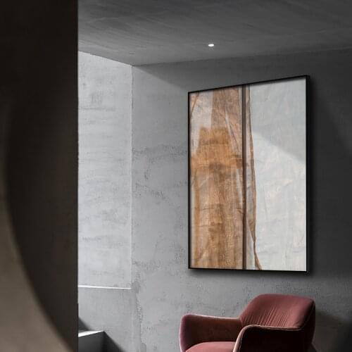 Simple and modern abstract lines wabi-sabi wind high-grade light luxury large hallway decorative picture print canvas mural