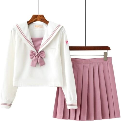 2021 SPRING High End Pink School Uniform Short Long Sleeve Top Pleated Skirt Suit School Girls Stage Performance Chorus Clothing