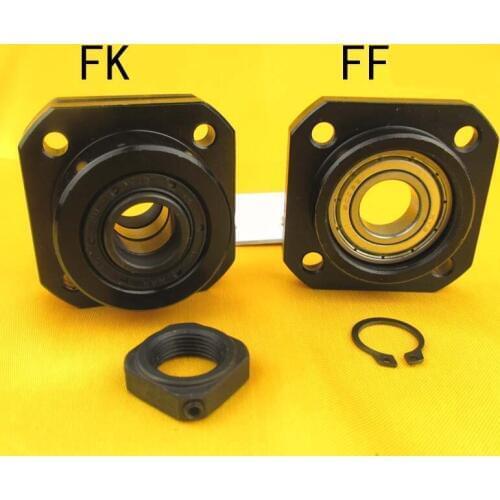 High Quality 1PC SFU1204 ballscrew end support set 1pc FK10 Fixed Side +1pc FF10 Floated Side for Ball Screw 1204 CNC part