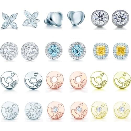 ED 01 TFB Original Sterling Silver 925 Quality Charm Stud Earrings Engraved Inscription FOR Woman Original Model Production
