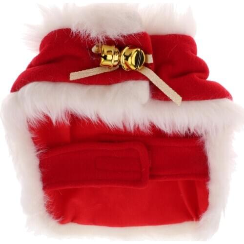 Dog Cat Winter Apparel Clothes Red Velvet Cloak for Christmas Holiday Dress Up