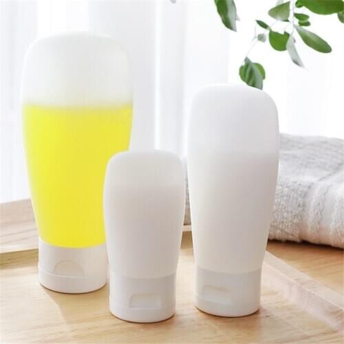 100pcs Travel Silicone Bottle Squeeze Lotion Makeup Container Empty Storage Bottle Protable Refill Mini Bottles