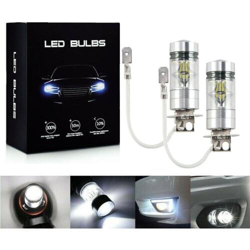 100W H3 20LED Fog Light Driving Bulb 12/24V Fog Lamp 1000LM White/Yellow Headlamp Car