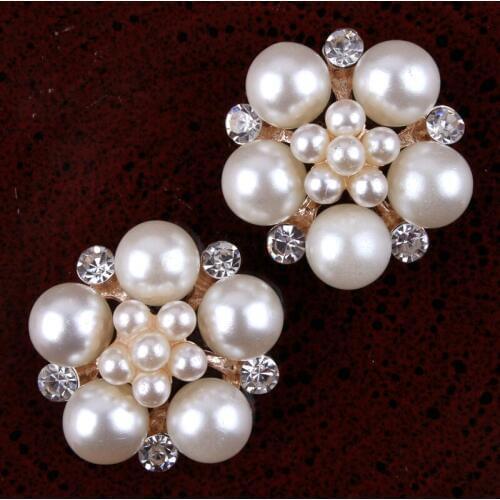 120pcs/lot 23mm Clear Alloy Crystal Flatback Buttons for Kids Girls Hair Accessories/Ornaments Bling Metal Rhinestone Buttons