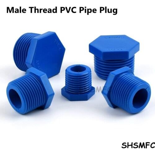 2-10pcs/lot 1/2"-1" Inch Blue Male Thread PVC Pipe Plug Micro Irrigation Fittings Water Pipe Connectors Tube End Caps Screw Plug