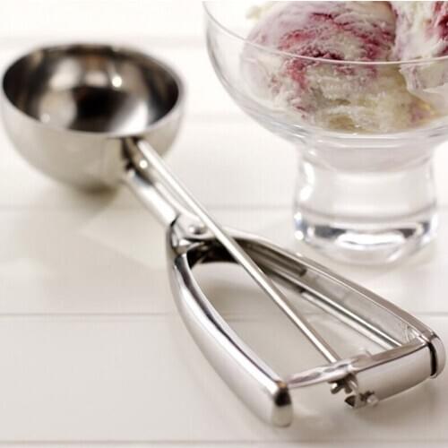 4/5/6cm Natural Tasteless Kitchen Tools Ice Cream Craft Stainless Steel Cookie Dough Mash Muffin Non-Stick Spoon Kitchen Tools