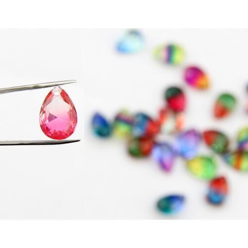 4320 10*14 waterdrop rhiinestone Teardrop Tourmaline pendants beads gradient ramp beads Multicolor DIY Loose Beads