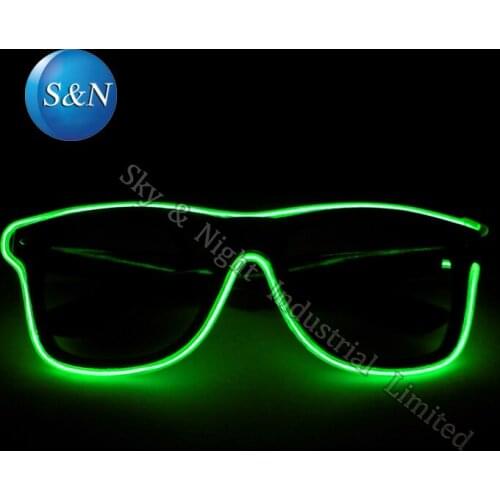 5pc/Pack Hot sale El Wire Neon LED Light Glasses Shutter Shaped Fashion Eyewear For Rave Parties Costume