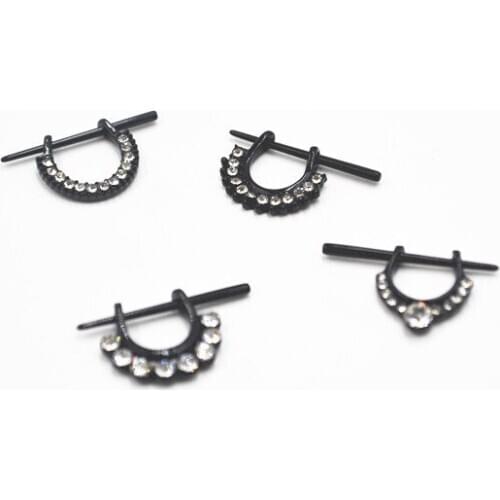 50PCS Free Shippment Body Jewelry- Black Gems Nipple Breast Piercing Nipple Rings Ear Studs Body Piercing 14G