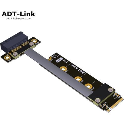 8G/bps PCIE x1 pci-e 1x 3.0 TO M.2 NGFF NVMe key M Riser Adapter card extension ribbon cable M2 key-M 1 pci-express 10cm - 80cm
