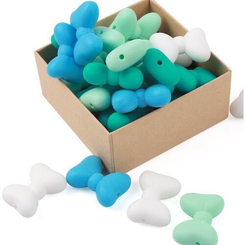 Baby Teether Accessories Cady Color 10pc/lot Silicone Beads DIY Nursing Teether Bracelet Beads Food Grade Silicone