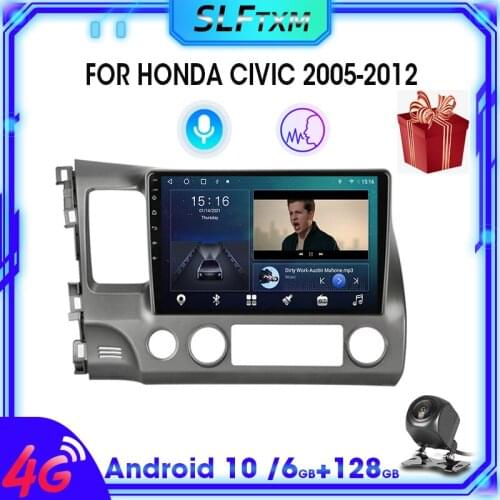 DEVELUCK Android 9.0 2din car radio multimedia video player navigation GPS IPS suitable for Honda Civic 2005 2006-2012 8 core 4G