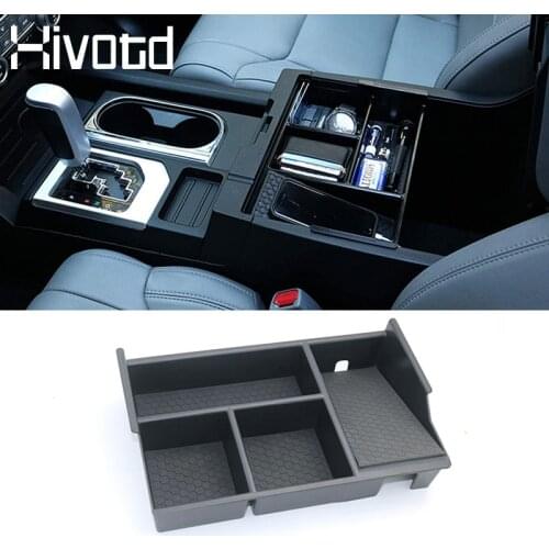 Hivotd For Toyota TUNDRA SEQUOIA Car Accessories Central Armrest Storage Box Container Tray Holder Stowing Tidying 2014-2020