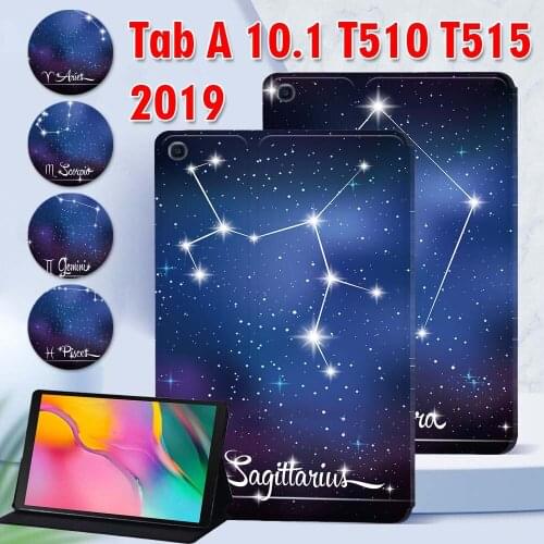 Tablet Case for Samsung Galaxy Tab A 10.1 inch 2019 T510/T515 PU Leather Bracket Cover Case + Free Stylus