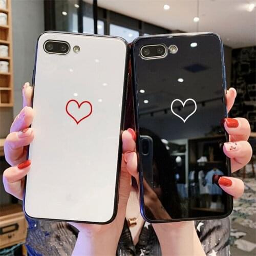 For Xiaomi Mi A3 A1 A2 Lite mi5x Case blank love Heart Hard Tempered glass soft Silicone Cover For Xiaomi Mi 5x 6x a3 Lite