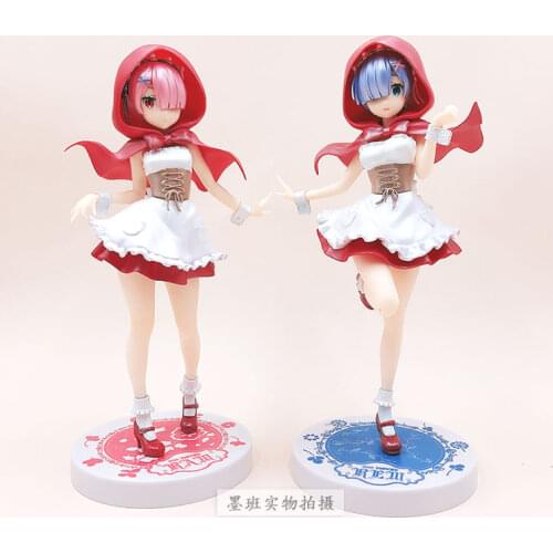 Original Furyu PVC Re:zero Rem Ram Plating Little Red Riding Hood Action Figure Model Toys Anime Brinquedos Figurals