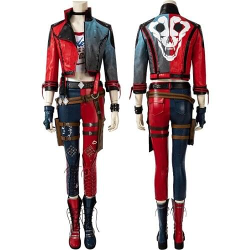 Suicide Cosplay Joker Girl Quinzel Costume Adult Women Fashion Outfit Fancy Halloween Party Role-playing Clothes
