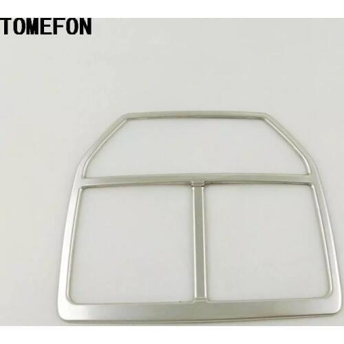 TOMEFON Stainless Steel Rear Seat AC Outlet Air Condition Cover Trim Decoration Frame Trims 1piece For Peugeot 3008 GT 2017 2018