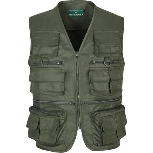 Summer Thin Casual Vest Military Green Multi Pocket Baggy Photographer Outerwear Sleeveless Jacket With Many Pockets Waistcoat