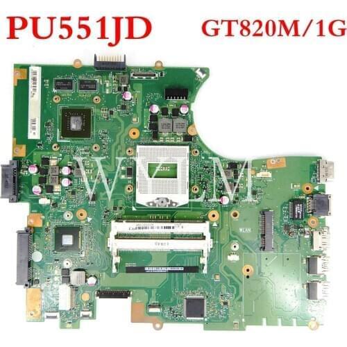 PU551JD GT820M/1G motherboard REV1.2 For ASUS PU551J PU551JA PU551 Laptop mainboard Tested Working free shipping