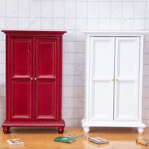 New 1:12 Dollhouse Miniature Wardrobe Cupboard Dollhouse Furniture Accessories