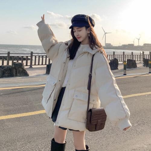 2021 new bread clothes Korean loose down cotton-padded jacket cotton-padded clothes women short winter thickening