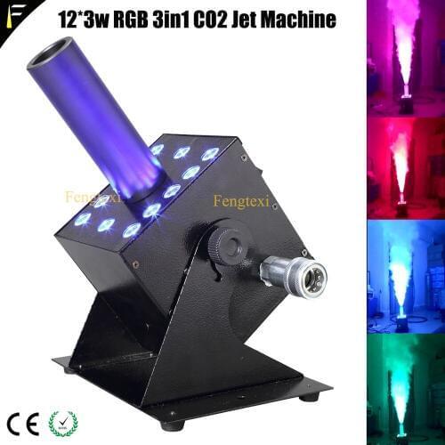 Single Nozzle Pipe co2 Column Machine 12*3w LED RGB 3in1 Light Co2 Wash Effect co2 High Up Spray Color Gas Machine Freeshiping