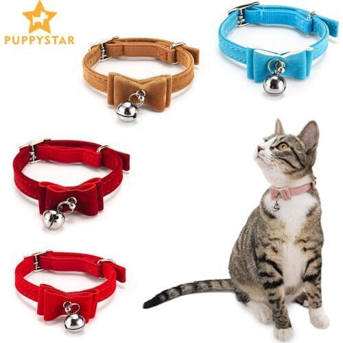 Cat Collar With Bell Collar For Cats Puppies Kitten Cat Collars Leads Leashes Collars For Cats Dog Chihuahua Pet Products PQ004