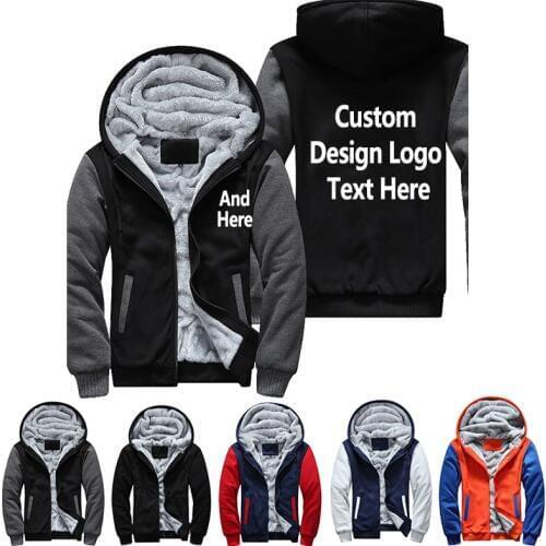 Dropshipping USA Plus EU America Size logo Mens Womens Printing Pattern Thicken Fleece Zipper Hoodies Sweatshirts Coat Jacket
