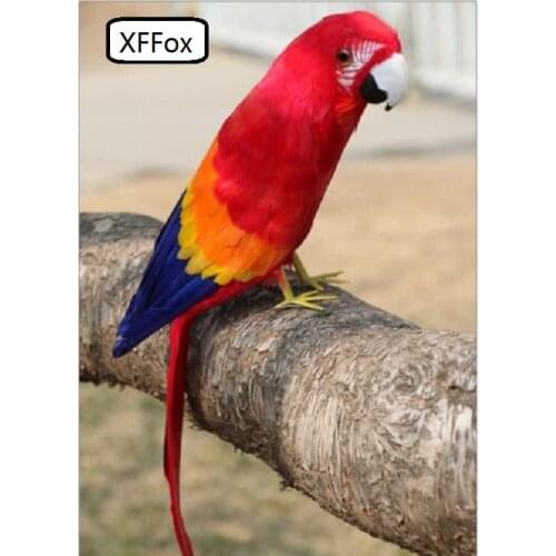 Real life red parrot model foam&feather cute simulation parrot bird gift about 42cm xf0195