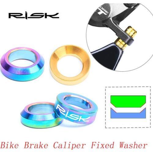 RISK 2set M6x5.2mm Titanium Alloy Brake Caliper Gasket Fixed Bolts Bike Hydraulic Screws Spacer For Group Shimano XT M8000