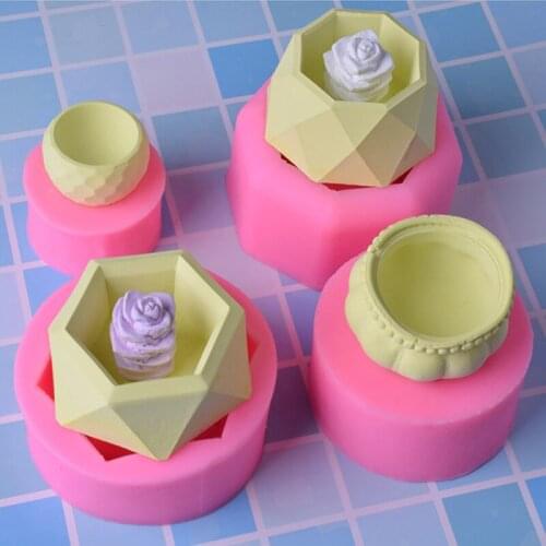 Succulent Plants Cement Flowerpot Silicone Mold DIY Handcraft Making Mould Accessories